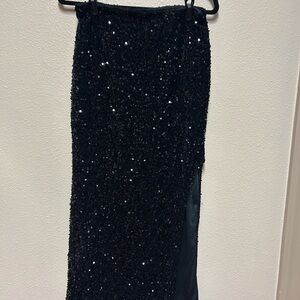 Glamorous Black Sequin Maxi Skirt